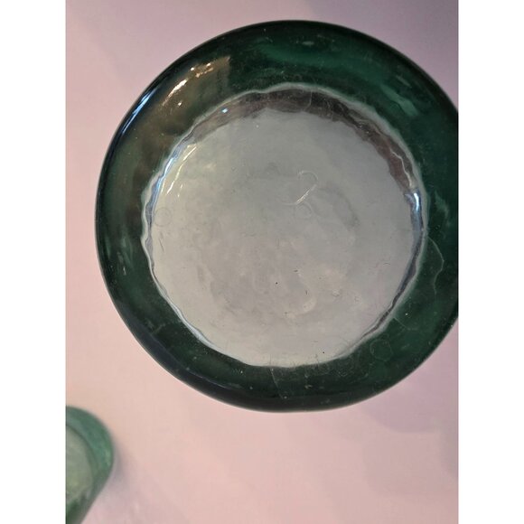 Set Of 6 Vintage Libbey Chivalry Green Textured Drinking Glasses Tumblers - Picture 4 of 5